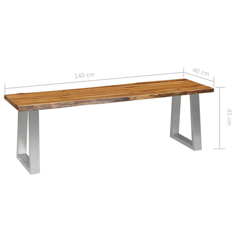 Rustika Rowe -  3 Piece Dining Set Solid Acacia Wood Brown